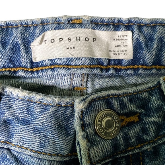TOPSHOP Mom Petite High Waisted Jeans - Picture 5 of 11